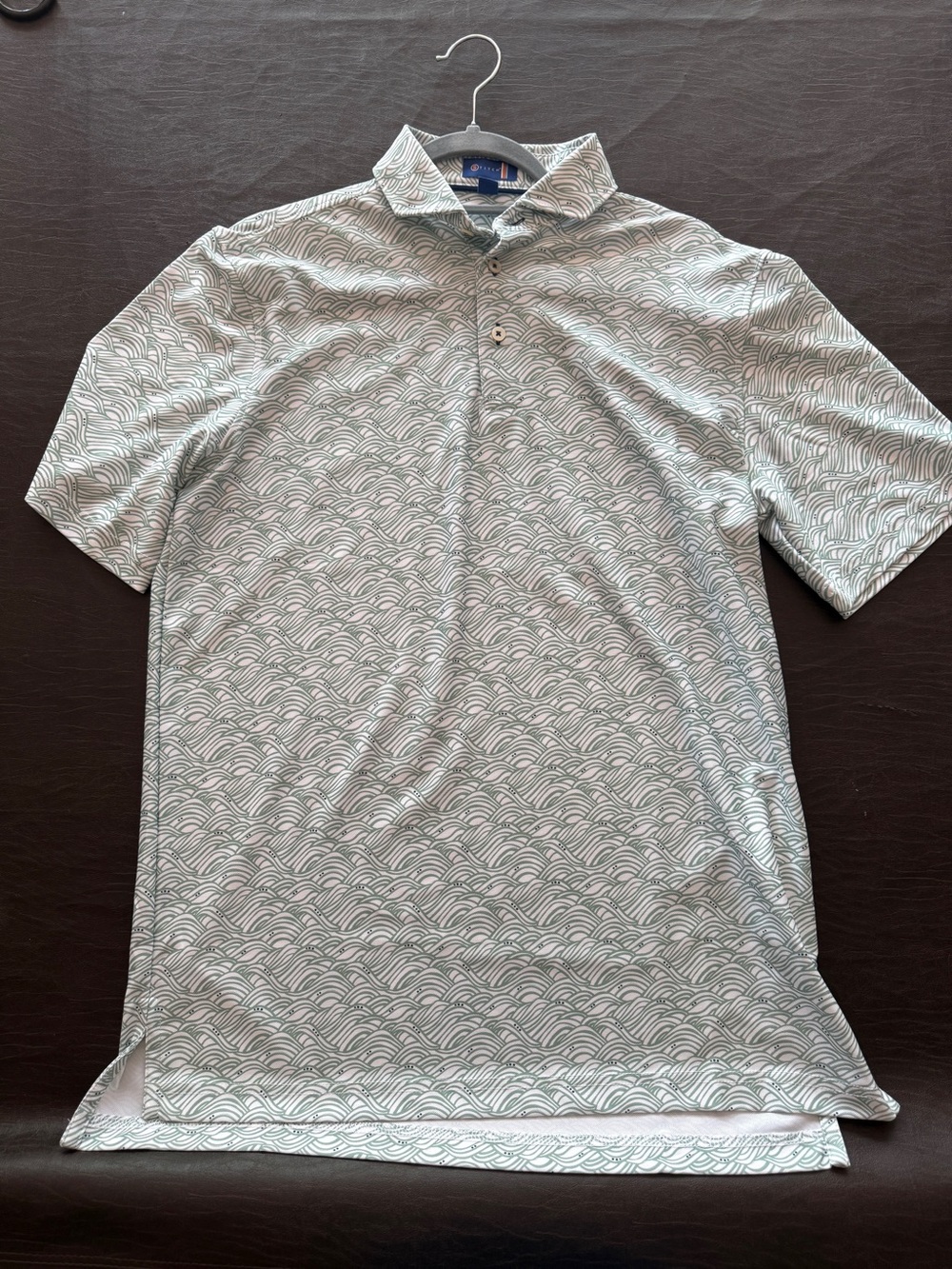 Men's Light Blue Patterned Polo Shirt